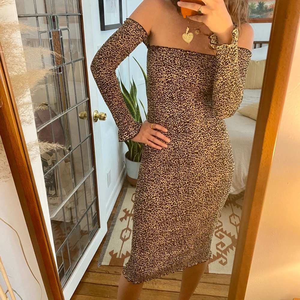 Farrow Leopard Print Dress SZ M